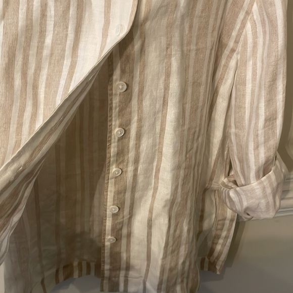 CO striped linen blend button down oversized shirt - Picture 3 of 4